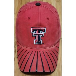 Vintage Texas Tech Red Raiders Retro Starter Hat Cap Strapback NCAA Logo Stripe